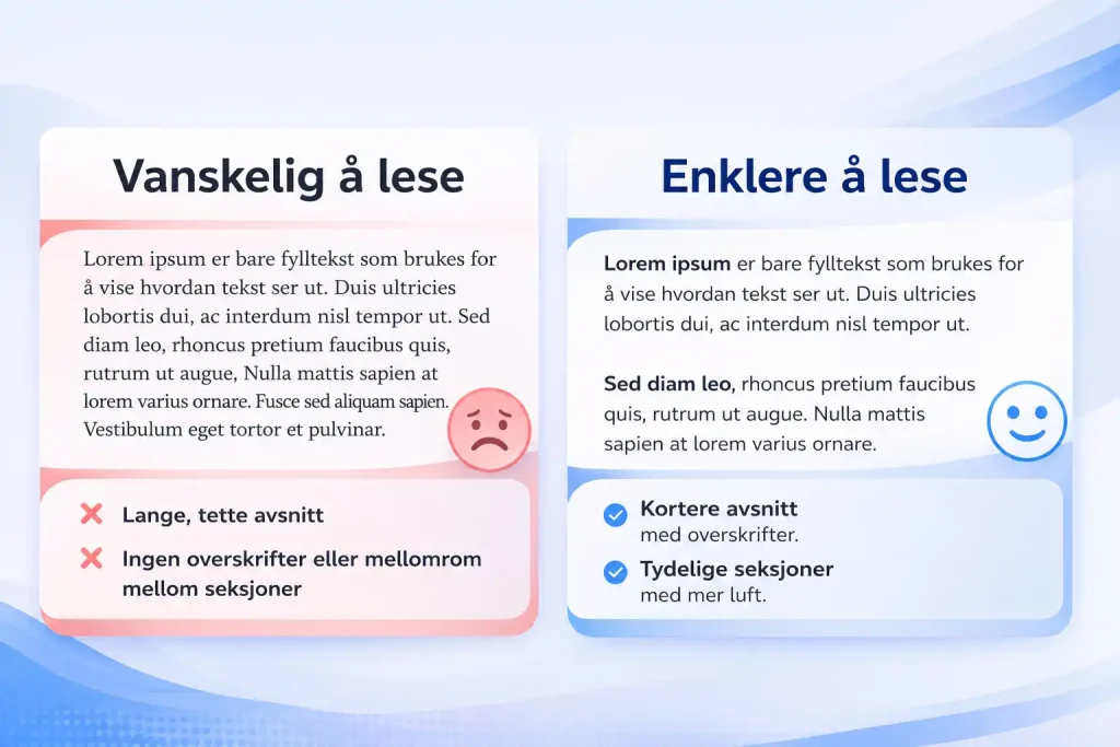 innholdet klart og lettlest